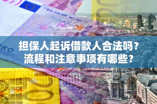 武汉担保人起诉借款人合法吗？流程和注意事项有哪些？