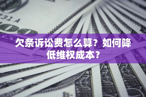 武汉欠条诉讼费怎么算？如何降低维权成本？