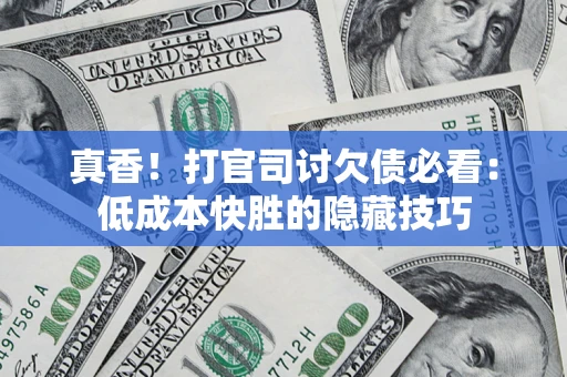 武汉真香！打官司讨欠债必看：低成本快胜的隐藏技巧