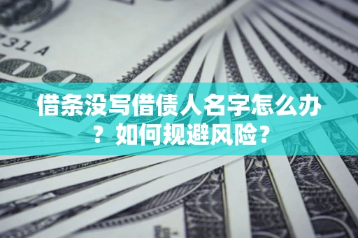 武汉借条没写借债人名字怎么办？如何规避风险？